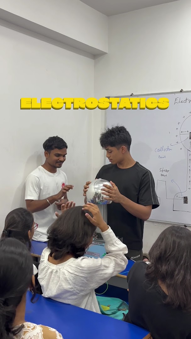 Students learning electrostatics at The Mentor Academy