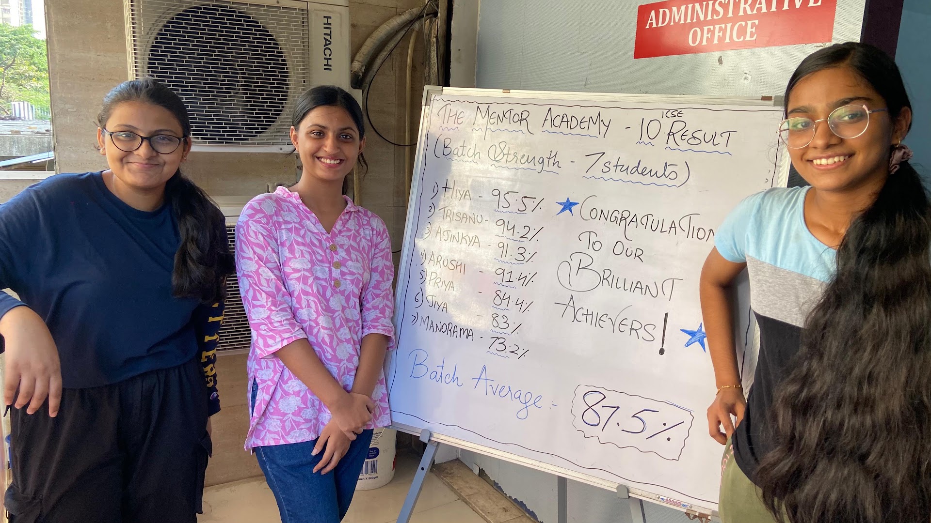 The Mentor Academy students with their ICSE results